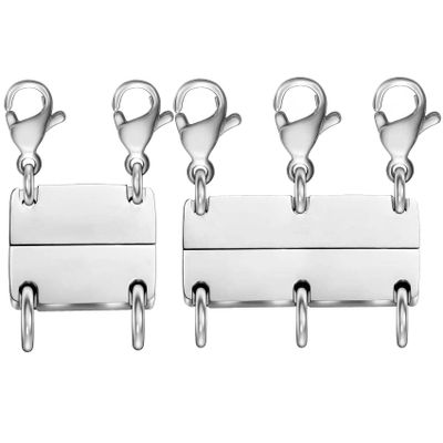 Dailyacc Layering Magnetic Necklace Clasp,18 K Gold and Silver Separator for Stackable Necklaces