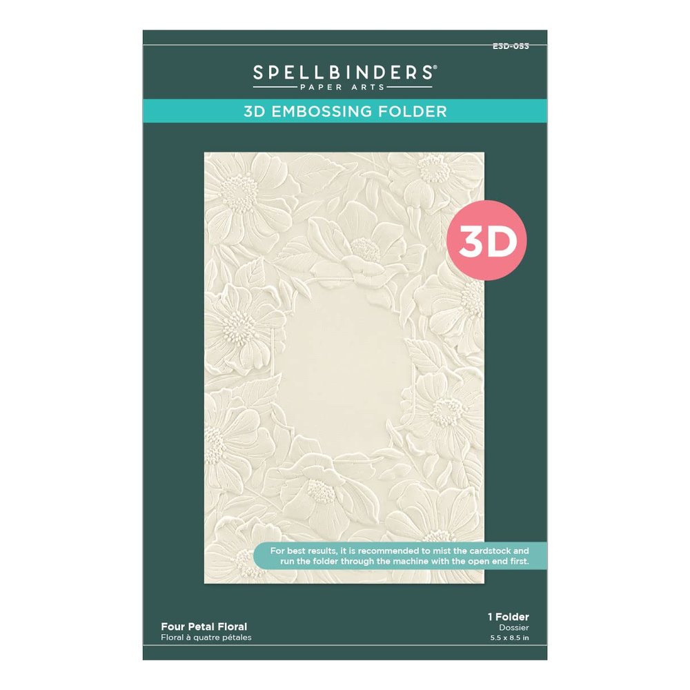 Spellbinders 3D Embossing Folder 5.5"x8.5" - Four Petal Floral