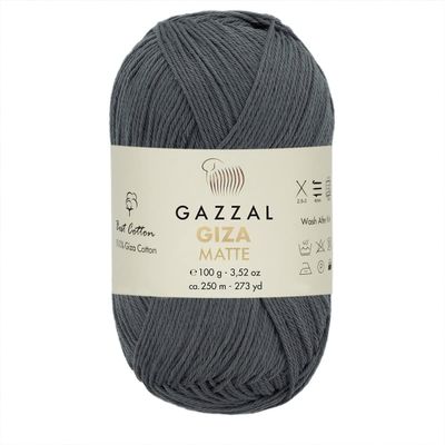 Gazzal Giza Matte, 2 Skeins/Balls, 100% Mercerized Cotton, Each 1.76 Oz (50g), 273 Yrds (250m), Soft, Fine 1, 100% Giza Cotton, for Summer Garments, Accessory Projects, and Amigurumi (5555)