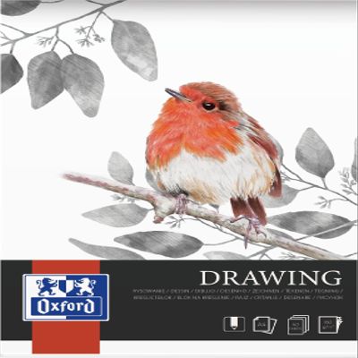 Oxford A4 Drawing pad, 40 Sheets, 160 g, Shortened