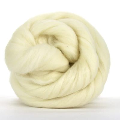 Revolution Fibers Rambouillet Wool Top | 8 Ounces (0.5 lbs) for Spinning, Felting, Knitting & Tapestry | 100% Natural Undyed White Wool Top