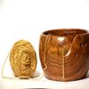 UNIVERSAL HANDICRAFT WOODEN YARN BOWL FOR KNITTING AND CROCHING WITH MULTI WOOD AND COLOUR (BLACK, 7 * 4INCH) (6 * 3") view 1