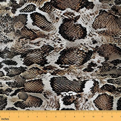 Snake Skin Pattern Outdoor Fabric by The Yard,Brown and Black Wild Animals Fabric by The Yard for Teens Craft Lover,Geometric Geometric Diamond Upholstery Fabric for Clothing Quilting Sewing,10 Yards