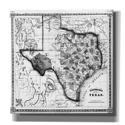 Epic Graffiti 'Map of Texas 1866' Portfolio, Canvas Wall Art, 16"x12"