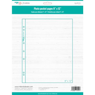 Craftelier - Clear Plastic Sleeves with Single Pocket for Personalised Photo Albums | Includes 10 Sleeves of 9" x 12" (22.86 x 30.48 cm) | Compatible with 3- and 4-Ring Albums