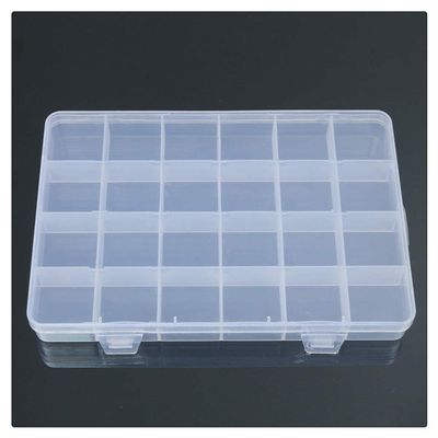 EKAYG 24 Compartments Plastic Box Case Jewelry Bead Storage Container Craft Organizer Storage Box