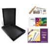 Honsell 14-99890 Pastel Paint Set Pastelli Artist Set, Black Storage Box with 24 Soft Pastels, Drawing Accessory Set and a Drawing Pad in DIN A4 view 1