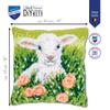 Vervaco Lamb and Flowers Cross Stitch Cushion, White, ca. 40 x 40 cm view 2