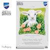 Vervaco Lamb and Flowers Cross Stitch Cushion, White, ca. 40 x 40 cm view 3