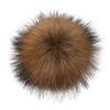 Queenbox Faux Fur Pompom Ball, 5in/13cm Fluffy Pom Pom Ball Solid Color with Removable Press Button for DIY Hats Keychain Cloth Handbag, Natural Color view 1