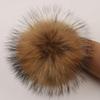 Queenbox Faux Fur Pompom Ball, 5in/13cm Fluffy Pom Pom Ball Solid Color with Removable Press Button for DIY Hats Keychain Cloth Handbag, Natural Color view 2