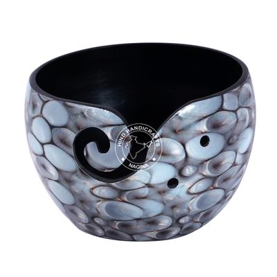 Premium Solid Crafted Floral Metallic Finish Aluminium Portable Yarn Bowl Holder for Knitting Crochet Christmas Gift Set | Hind Handicrafts (6" x 6" x 4", Stone 2)