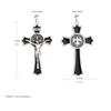 diyalo St. Benedict Exorcism Crucifix Cross Pendant for DIY Rosary Necklace Chaplet Part Jewelry Making Accessories Charms 5Pcs Bulk (Thick-silver color) view 2