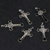 diyalo St. Benedict Exorcism Crucifix Cross Pendant for DIY Rosary Necklace Chaplet Part Jewelry Making Accessories Charms 5Pcs Bulk (Thick-silver color) view 3