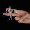 diyalo St. Benedict Exorcism Crucifix Cross Pendant for DIY Rosary Necklace Chaplet Part Jewelry Making Accessories Charms 5Pcs Bulk (Thick-silver color) view 4