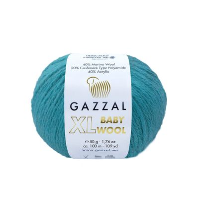 4Pack (Skein) Gazzal Baby Wool XL, 40% Merino Wool, 20% Cashmere Type Polyamide, 40% Acrylic, Each 1.76 Oz (50g) / 109 Yards (105m), Worsted Baby Popular Yarn (832)