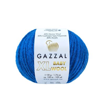 3Pack (Skein) Gazzal Baby Wool XL, 40% Merino Wool, 20% Cashmere Type Polyamide, 40% Acrylic, Each 1.76 Oz (50g) / 109 Yards (105m), Worsted Baby Popular Yarn (802)