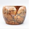 Wooden Yarn Bowl for Crocheting - Handcrafted Fractal Burnt Yarn Storage Bowl - Wooden Crochet Bowl - Yarn Holder & Accessories - Gifts for Mom(Fractal Burn White) view 1