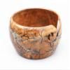 Wooden Yarn Bowl for Crocheting - Handcrafted Fractal Burnt Yarn Storage Bowl - Wooden Crochet Bowl - Yarn Holder & Accessories - Gifts for Mom(Fractal Burn White) view 2