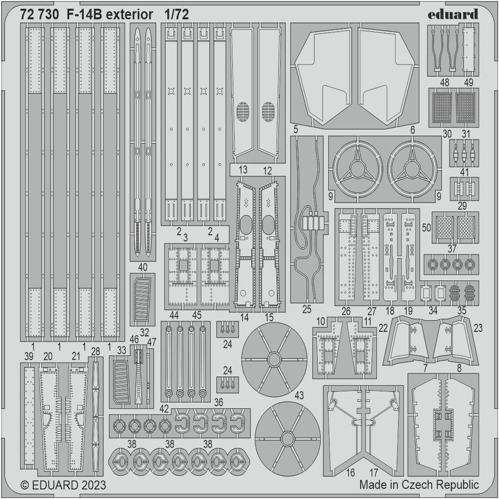 Eduard Sprue Brothers 1:72 PE - F-14B Tomcat Exterior Detail Set (ACA kit), EDU72730