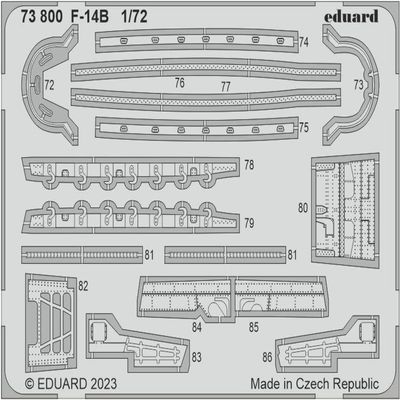 Eduard Sprue Brothers 1:72 Color PE - F-14B Tomcat Detail Set (ACA kit), EDU73800
