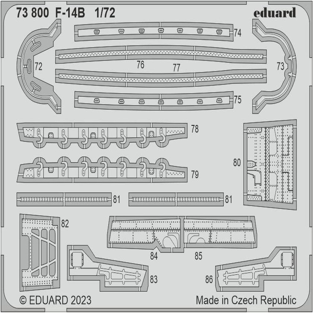 Eduard Sprue Brothers 1:72 Color PE - F-14B Tomcat Detail Set (ACA kit), EDU73800