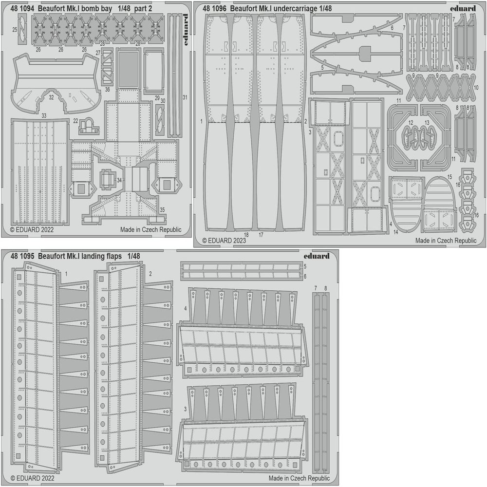 Eduard EDUBIG49361 1/48 Big Ed Beaufort Mk.1 Parts Set 2 (for ICM) Plastic Model Parts