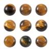 Crafans 50Pcs 6mm Half Round Gemstone Cabochons Natural Tiger Eye Flat Back Stone Cabochons Domes No Hole Healing Power Stone Chakra Crystal Beads for Jewelry Making view 1