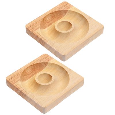 COHEALI Wooden Bracelet Display Tray 3.74X3.74X0.59In Jewelry Storage Holder Beading Board for Organizing Bangles and Accessories on Dresser Countertop