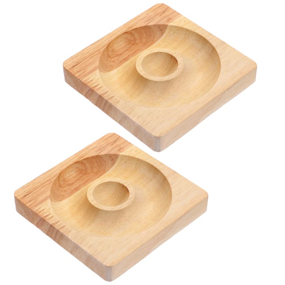 COHEALI Wooden Bracelet Display Tray 3.74X3.74X0.59In Jewelry Storage Holder Beading Board for Organizing Bangles and Accessories on Dresser Countertop