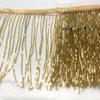 Labellezalady 6 inches Wide Gold Glass Beaded Fringe Trim,Shiny Tassel Fringe Trim for Crafts DIY Prom Dress, Clothes,Home Decoration view 2