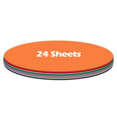 Ezyaid Cardstock Paper Circles with Assorted Colors, Thick Cardstock 12 Inches Cutout Round Shape for DIY Arts and Crafts, Circular 92lb/250gsm Pre-Cut Heavy Card Stock 24 Sheets