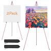Easel Stand for Display, Aredy 63" Portable Painting Easel, Lightweight Metal Easels for Painting Canvas, Wedding Sign (2 Pack, Pink) view 1