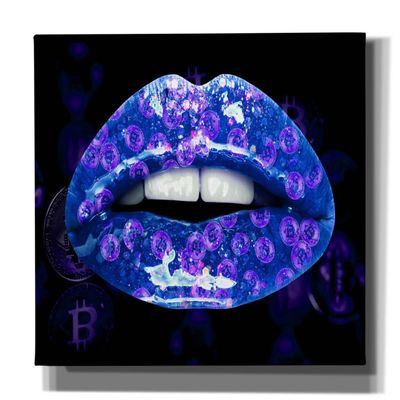 Epic Graffiti 'Bitcoin Milkshake Sapphire' by Canvas Wall Art, 60"x40"