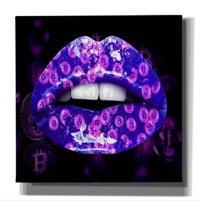 Epic Graffiti 'Bitcoin Milkshake Violet' by Canvas Wall Art, 40"x26"