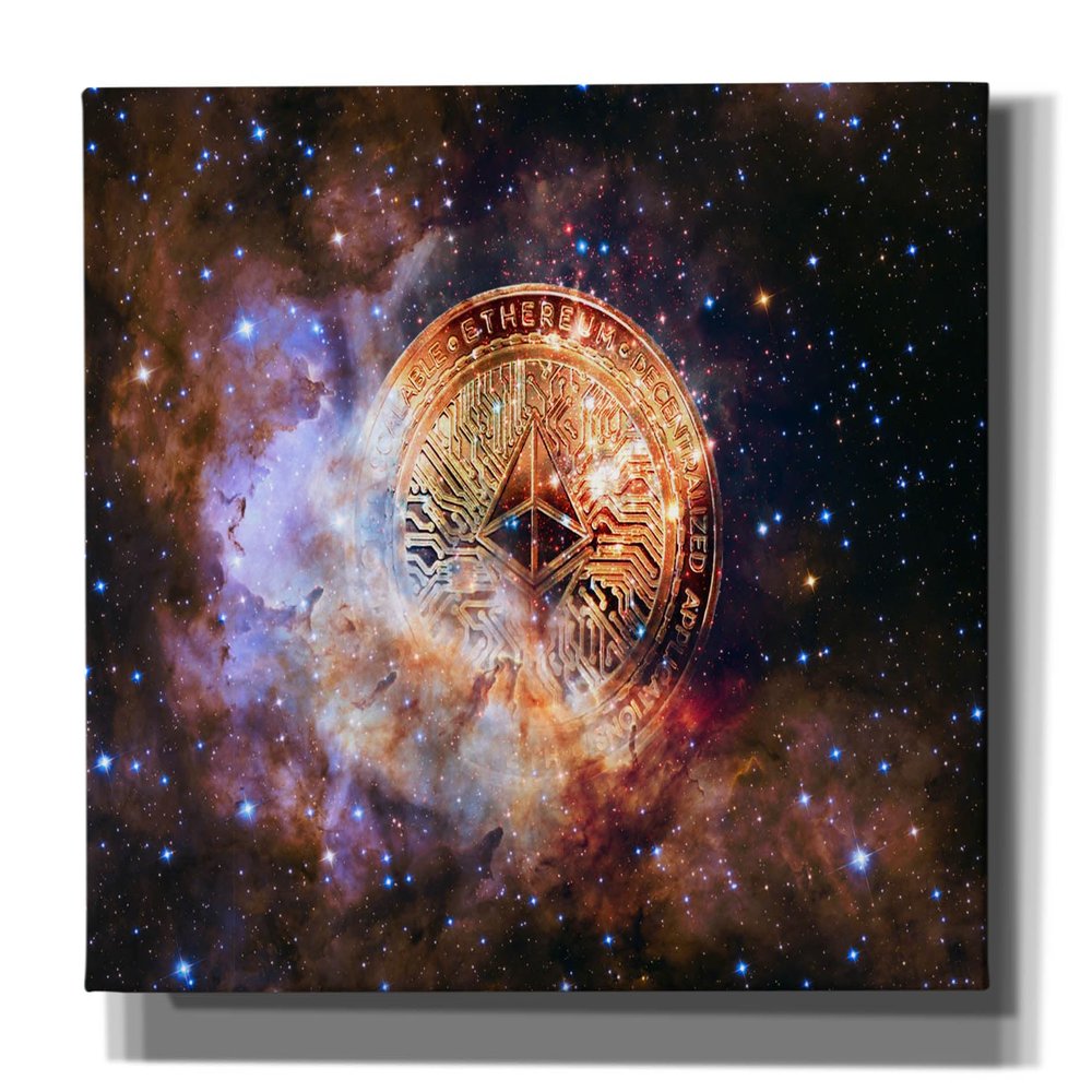 Epic Graffiti 'Ethereum Nebula' by Epic Portfolio, Giclee Canvas Wall Art, 54"x40"