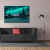 Epic Graffiti 'Northern Lights In Winter Forest 4' by Epic Portfolio, Giclee Canvas Wall Art, 60"x40" view 3