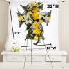 Premade Yellow and Blue Silk Flowers Cross Cemetery Arrangement with Metal Easel for Graveside Memorial Day Decoration, Funeral Floral Spray for Mother, Father, Mom, Dad, Sister, Brother or Loved One view 2