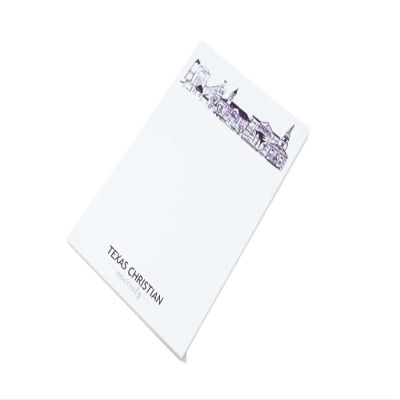 Texas Christian University Campus Paper Skyline Notepad - Ft. Worth - Notepad 5.5 x 8.5 - Writing Paper Pad (50 sheets) - Stationary notepad for College, Universities