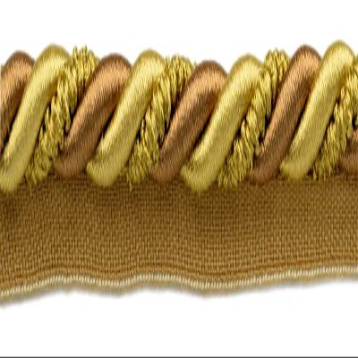 DCOPRO 5/8" (1.5cm) Ellora Collection Large Twisted Decorative Rope Cord with Lip | Cord Trim (Style# 0058EL) Golden Beige Multicolor #EL15 (Gold Beige Dark Gold) 5 Yards (15 ft/4.5m)