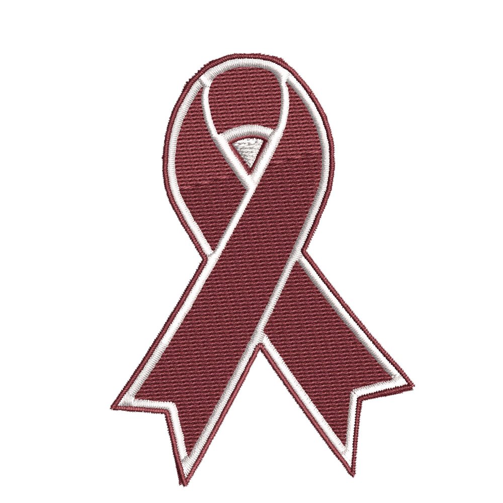 Multiple Myeloma Awareness Support Burgundy Ribbon Patch 3.5" Embroidered Iron-on/Sew-on Decorative Embroidery Applique Clothing Vest Jacket Premium Stitching Cancer Malignant Plasma Cells