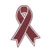 Multiple Myeloma Awareness Support Burgundy Ribbon Patch 3.5" Embroidered Iron-on/Sew-on Decorative Embroidery Applique Clothing Vest Jacket Premium Stitching Cancer Malignant Plasma Cells view 1
