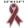 Multiple Myeloma Awareness Support Burgundy Ribbon Patch 3.5" Embroidered Iron-on/Sew-on Decorative Embroidery Applique Clothing Vest Jacket Premium Stitching Cancer Malignant Plasma Cells view 2