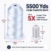 Simthread 5500Yds Embroidery Thread 5000M, 40WT Polyester Machine Embroidery Thread, High-Yardage Spool for Brother, Singer, Janome, Babylock, Husqvarna, Home & Commercial Machines, Light Blue S060 view 2
