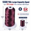 Simthread 5500Yds Embroidery Thread 5000M, 40WT Polyester Machine Embroidery Thread, High-Yardage Spool for Brother, Singer, Janome, Babylock, Husqvarna, Home & Commercial Machines, Merlot S016 view 2