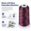 Simthread 5500Yds Embroidery Thread 5000M, 40WT Polyester Machine Embroidery Thread, High-Yardage Spool for Brother, Singer, Janome, Babylock, Husqvarna, Home & Commercial Machines, Merlot S016 view 3
