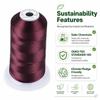 Simthread 5500Yds Embroidery Thread 5000M, 40WT Polyester Machine Embroidery Thread, High-Yardage Spool for Brother, Singer, Janome, Babylock, Husqvarna, Home & Commercial Machines, Merlot S016 view 4