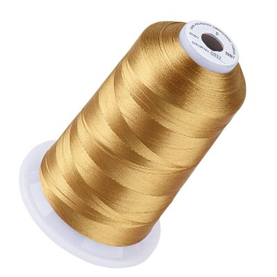 Simthread 5500Yds Embroidery Thread, 5000M High-Yardage 40WT 100% Polyester Thread 170+ Vivid Colors, High-Speed Rated Compatible with Brother, Singer, Janome & More - Autumn Haystack S032
