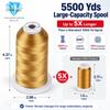 Simthread 5500Yds Embroidery Thread, 5000M High-Yardage 40WT 100% Polyester Thread 170+ Vivid Colors, High-Speed Rated Compatible with Brother, Singer, Janome & More - Autumn Haystack S032 view 2