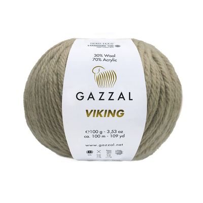 4 Pack (Skein) Gazzal Viking, 30% Wool and 70% Acrylic Bulky Yarn, Soft, Elastic, and Delicate, Total 7.05 Oz. (200 gr), Each Ball 3.52 Oz (100g) / 109 Yards (100m), Color (4008)